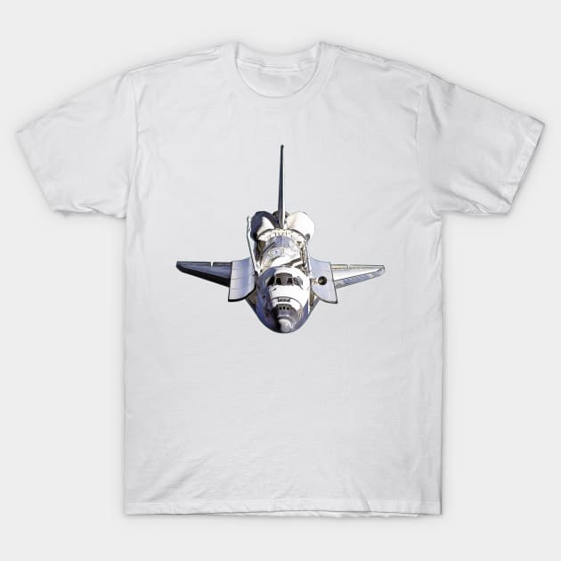 Space Shuttle Open Cartoon T-Shirt by Auto-Prints